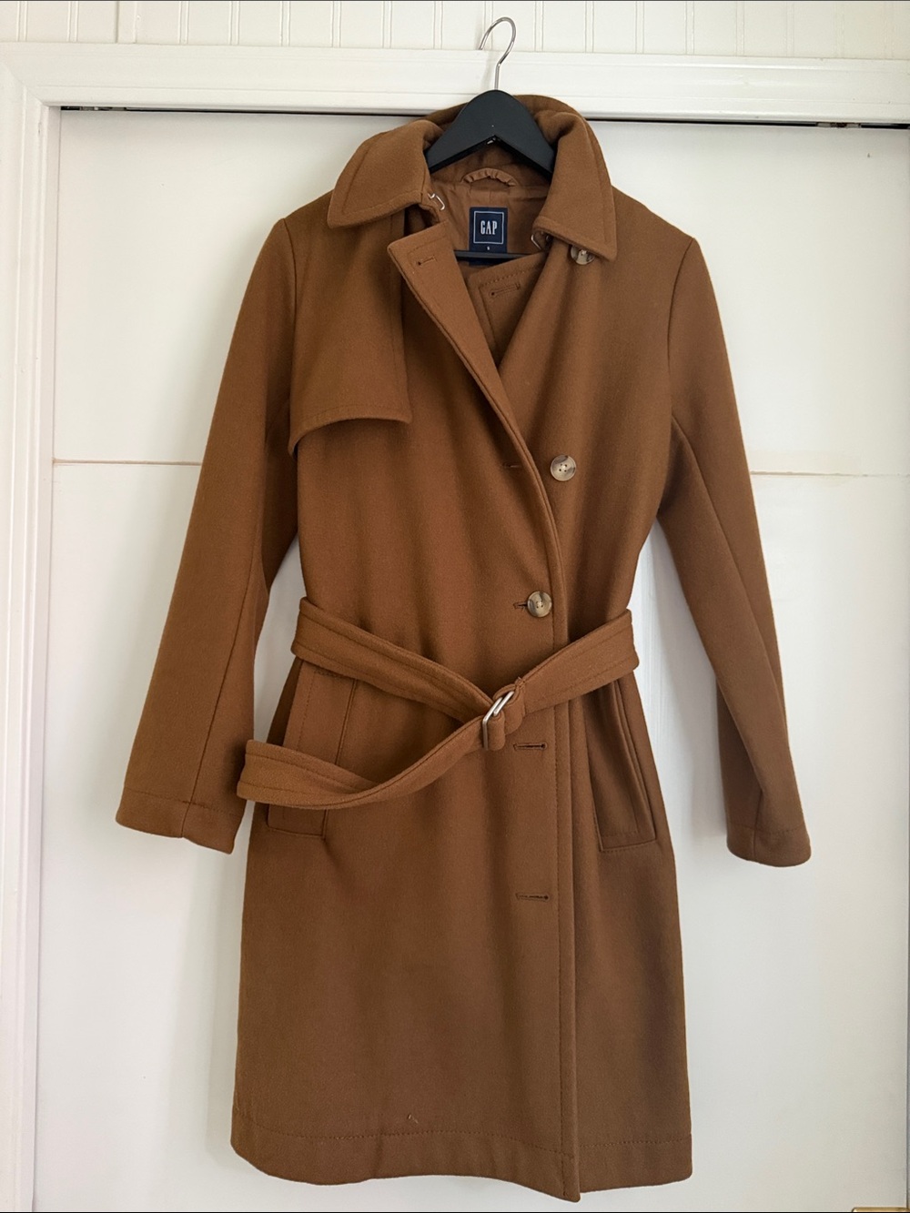GAP Camel Belted Wool Trench Coat